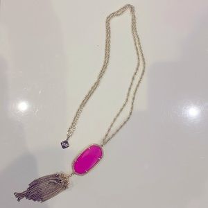 Kendra Scott Rayne Necklace Gold & Hot Pink